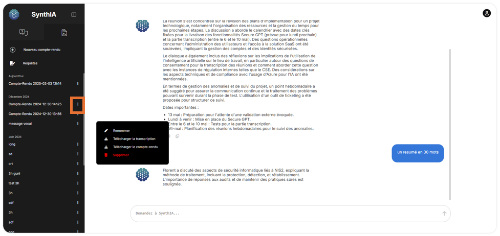 page compte rendu creation