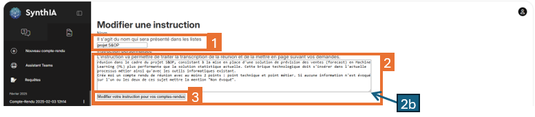 page compte rendu creation