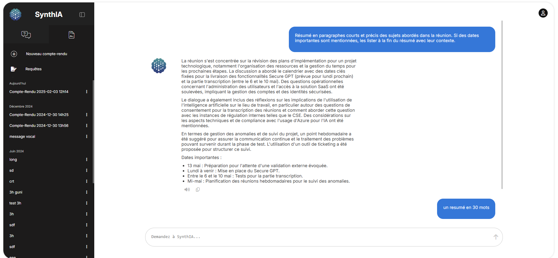 page compte rendu creation