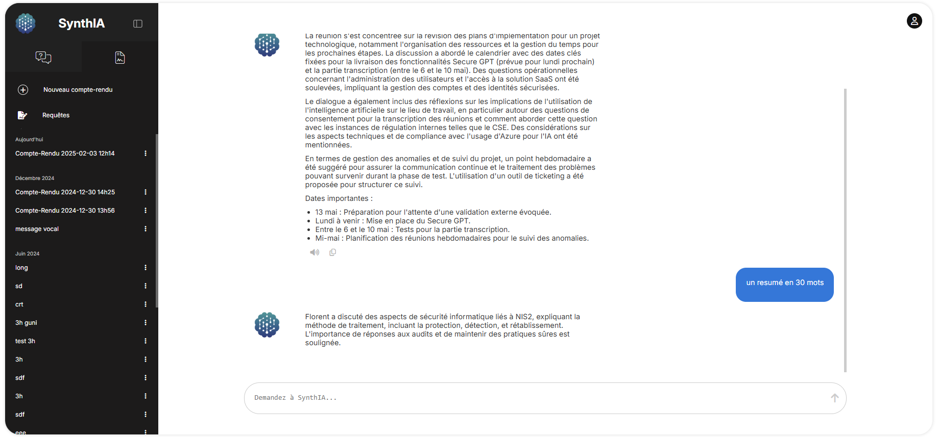 page compte rendu creation