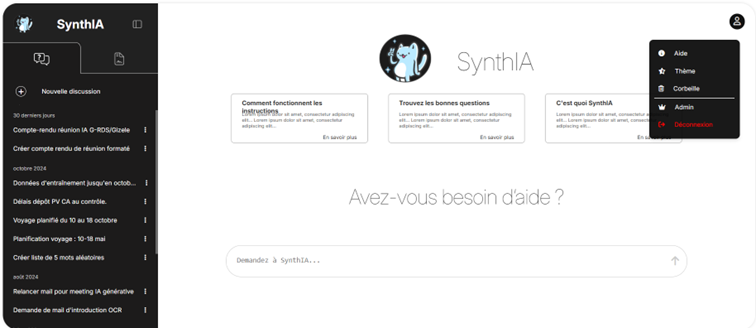 page principale votre compte